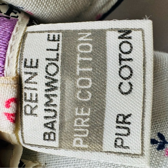 HANCKE VINTAGE DRESS COTTON BLUE DRESS AUSTRIAN 60s PRAIRIE DRESS EMBROIDERED 42 - Picture 15 of 17